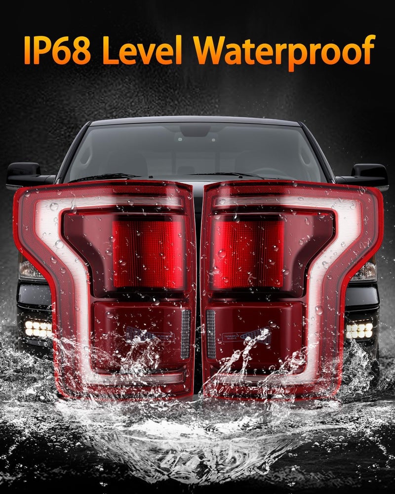 OKLPF LED Tail lights With Blind Spot Compatible With 2017 2018 2019 2020 Ford F150 F-150 Raptor Replacement HL3Z-13405-H,Rear Brake Lamp Signal Assembly,Right Passenger Side Taillights - Image 4